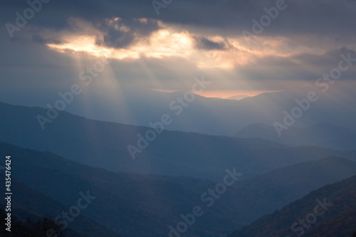 Sunlight peeking through the clouds