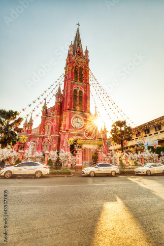Colorful Tan Dinh Church or Church of the Sacred Heart of Jesus in Ho Chi Minh City © romanslavik.com