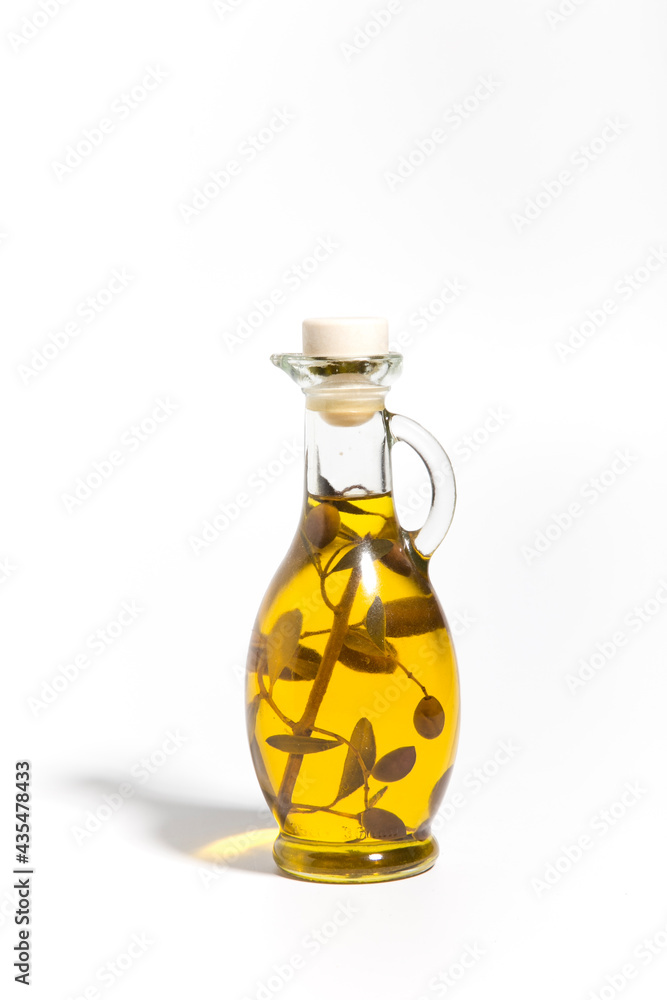 olive oil on white background olive oil on white background