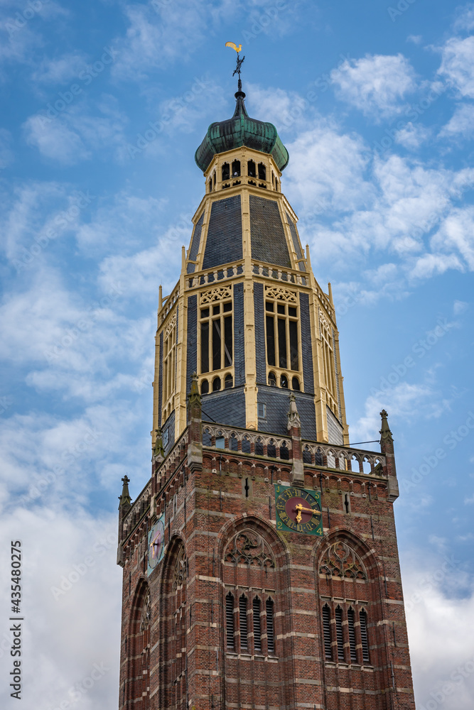Tower of late gothic Zuiderkerk church in Enkhuizen Tower of late gothic Zuiderkerk church in Enkhuizen