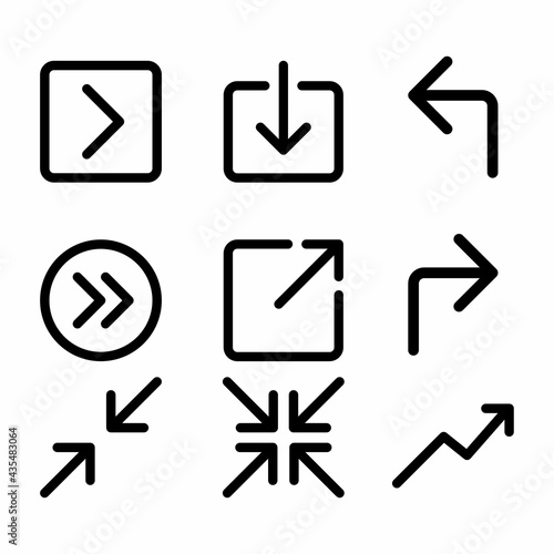 Free Download Arrows vector icon set in line style, Arrow for the web and app - GFXLoad