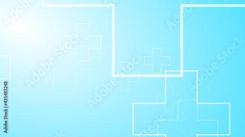 Abstract medical health blue cross pattern background. G