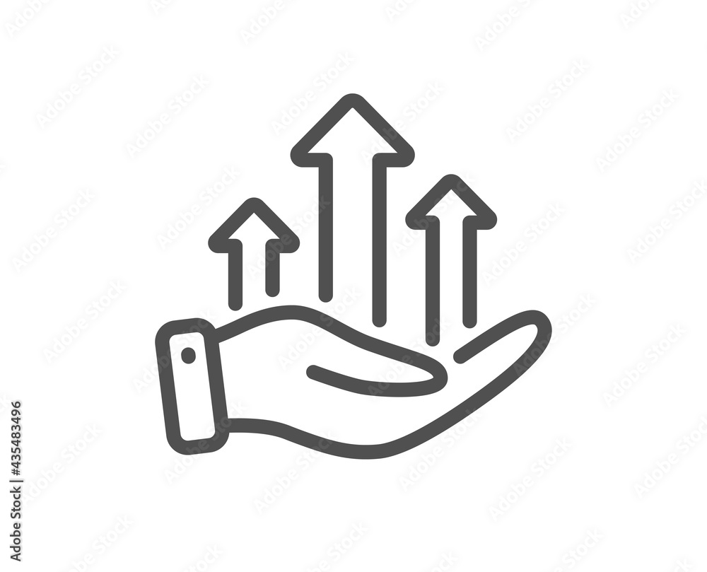 Growth chart line icon. Money profit sign. Investment symbol. Quality design element. Linear style growth chart icon. Editable stroke. Vector Growth chart line icon. Money profit sign. Investment symbol. Quality design element. Linear style growth chart icon. Editable stroke. Vector