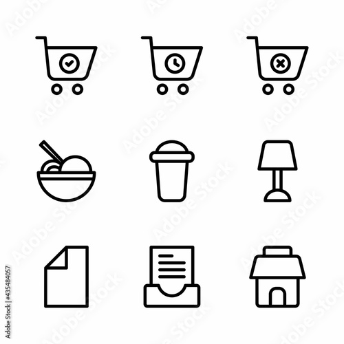 e-commerce icon set with outline style for poster  banner  and social media