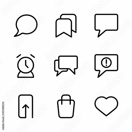 shopping icon set with outline style for presentation, and social media