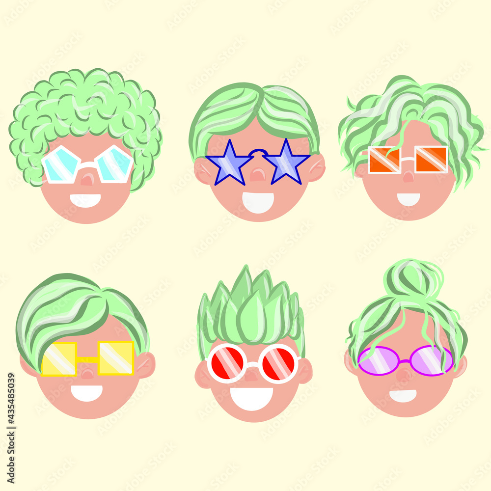 People avatar big bundle set. Smiling young men and women avatar colletion. Vector illustration in flat cartoon style People avatar big bundle set. Smiling young men and women avatar colletion. Vector illustration in flat cartoon style