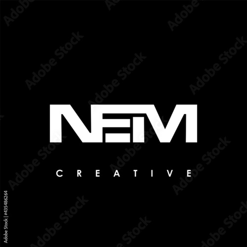 NEM Letter Initial Logo Design Template Vector Illustration
