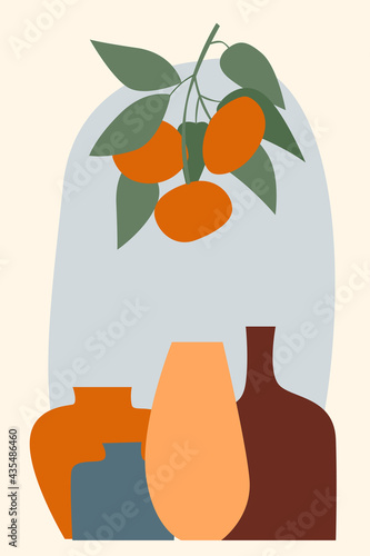 Abstract vase minimalist boho style pattern background