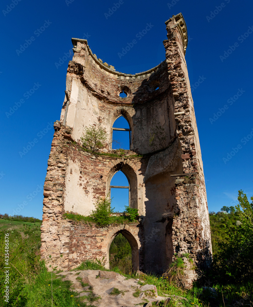 The ruins of Chervonohrad Castle in the village of nurkiv. Ukraine