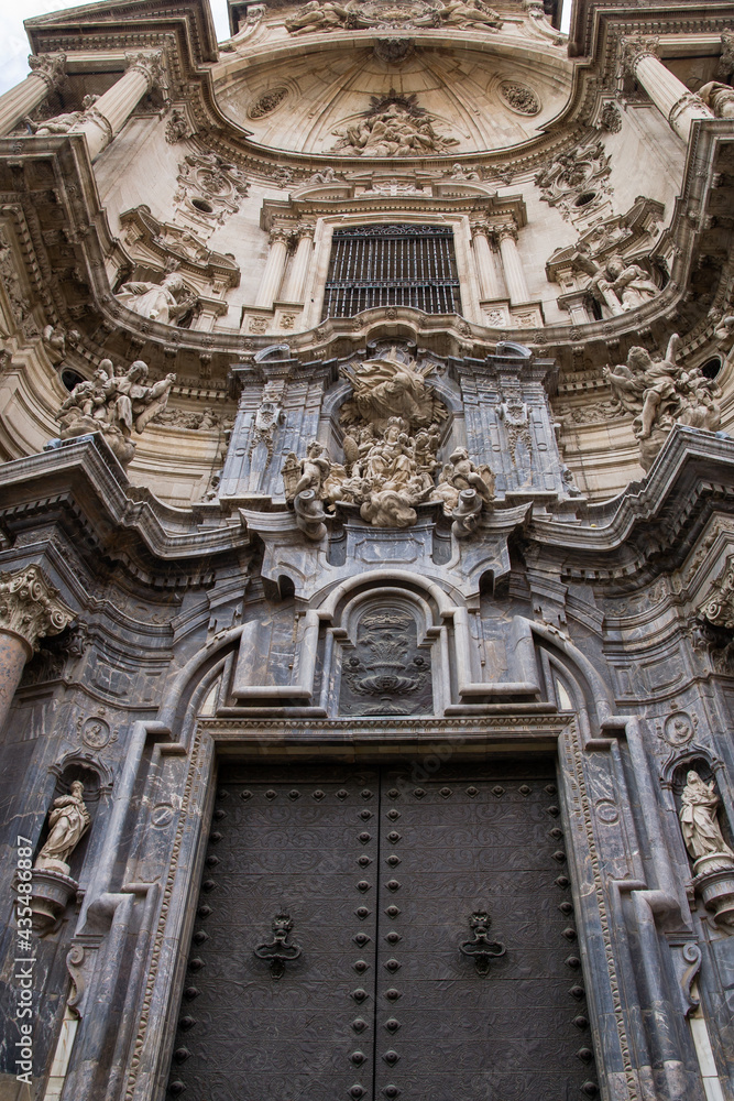 Detail of Cathedral Church of Saint Mary in Murcia, major city in south-eastern Spain