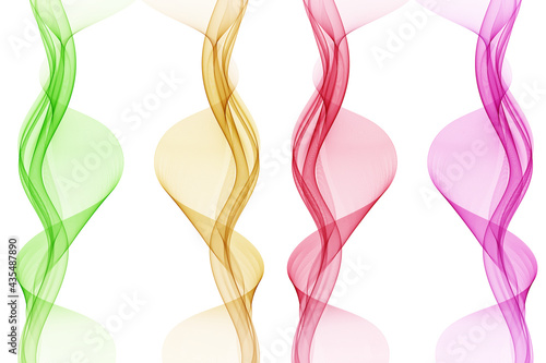 Design elements. Wave of many color lines. Abstract vertical wavy stripes on white background isolated.