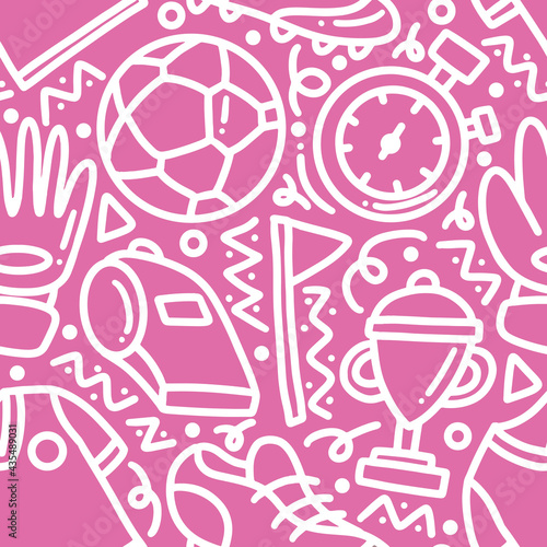 doodle set of soccer hand drawing