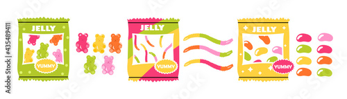 Various colorful fruity and tasty sweets.