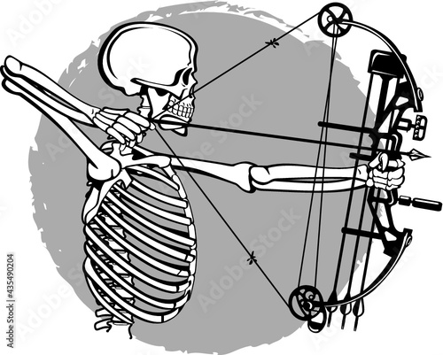 human skeleton with bow and arrow