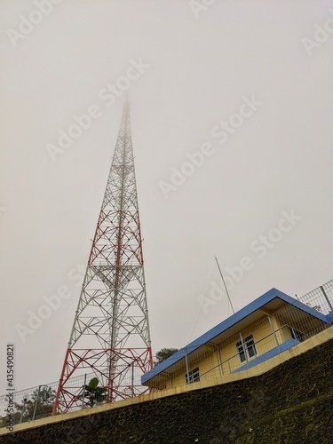tower in misty village