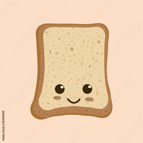 Cute funny happy bread toast character. Vector flat line cartoon kawaii character illustration icon. Isolated on white background. Toast with face character mascot bundle concept