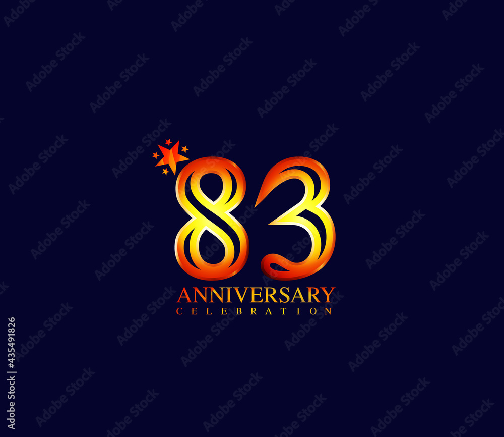 Bright Color Star Design Shape element, 83 Year Anniversary, Invitations, Party Events, Company Based, Banners, Posters, Card Material Bright Color Star Design Shape element, 83 Year Anniversary, Invitations, Party Events, Company Based, Banners, Posters, Card Material