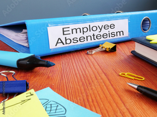 Foto Employee Absenteeism is shown on the business photo using the text