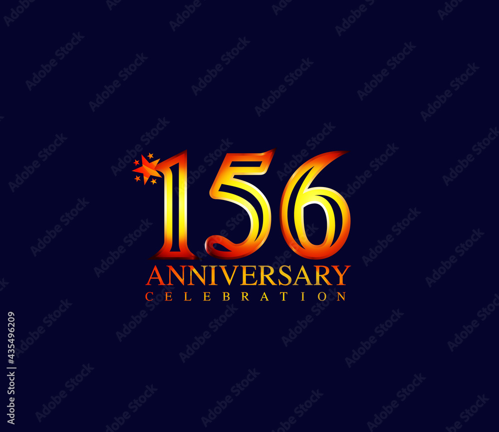 Bright Color Star Design Shape element, 156 Year Anniversary, Invitations, Party Events, Company Based, Banners, Posters, Card Material