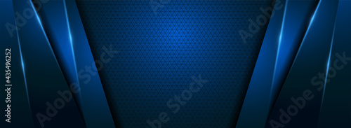 Modern Blue Background with Futuristic Overlap Layered Style Concept.