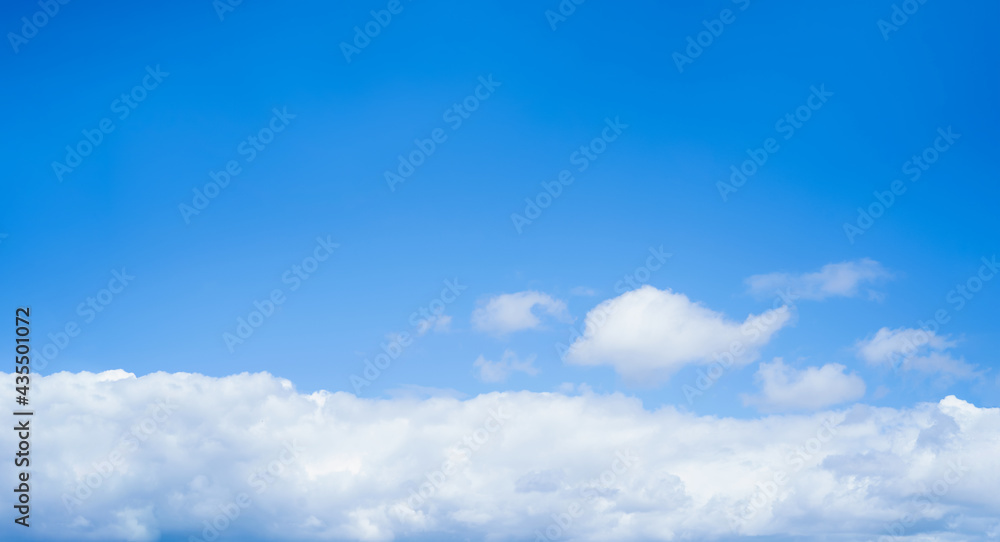 Blue sky with clouds, Panoramic cloud scape in sunny day with clear sky. Horizontal Natural for Spring or Summer background, Beautiful nature Blue sky with clouds, Panoramic cloud scape in sunny day with clear sky. Horizontal Natural for Spring or Summer background, Beautiful nature