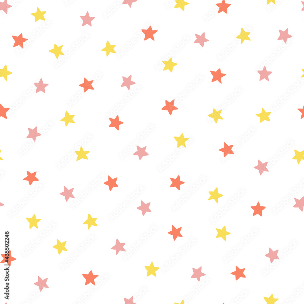 Seamless pattern with five-pointed stars on a white background. Seamless pattern with five-pointed stars on a white background.