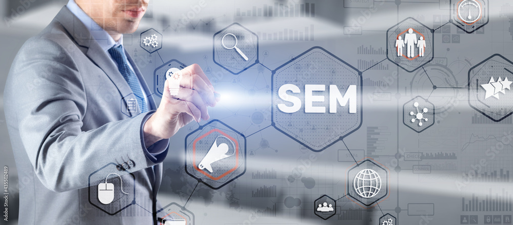 SEM Search Engine Marketing. Digital marketing, Online advertising