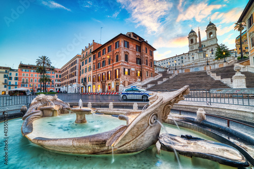 Spanish Steps and Fountain on Piazza Di Spagna in Rome