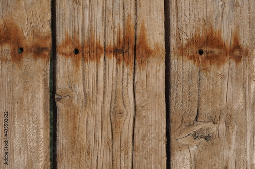 Tekstura desek z śladami rdzy od gwoździ