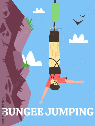 Fotografia Poster for advertise extreme sport or fun adrenaline entertainment bungee jumpin