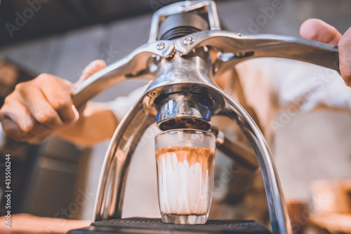 professional barista making...
