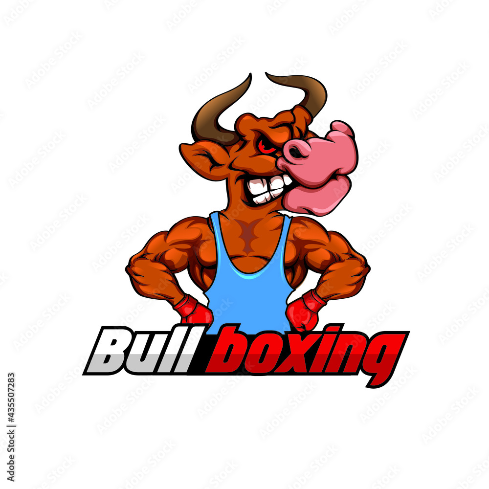 Bull boxing logo. Mascot logo edsign Bull boxing logo. Mascot logo edsign
