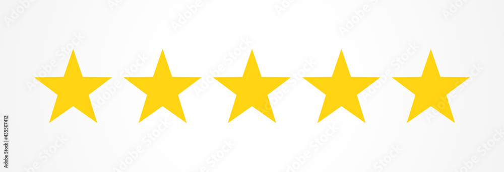 Five stars quality rating icons. Five stars quality rating icons.
