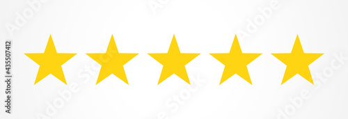 Five stars quality rating icons.