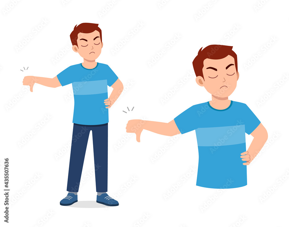 young good looking man doing thumb down pose young good looking man doing thumb down pose