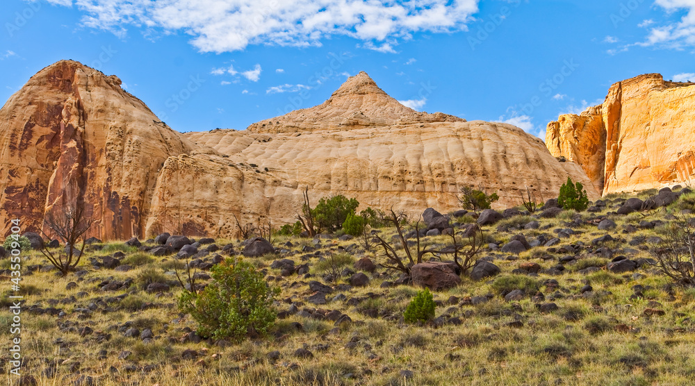 Capitol Dome Stands High on the Waterpocket Fold, Capitol Reef, Utah USA