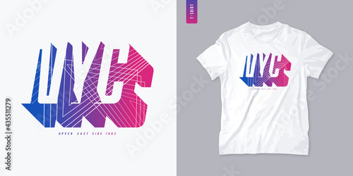 New York City letter t-shirt design, poster, typography. Vector illustration