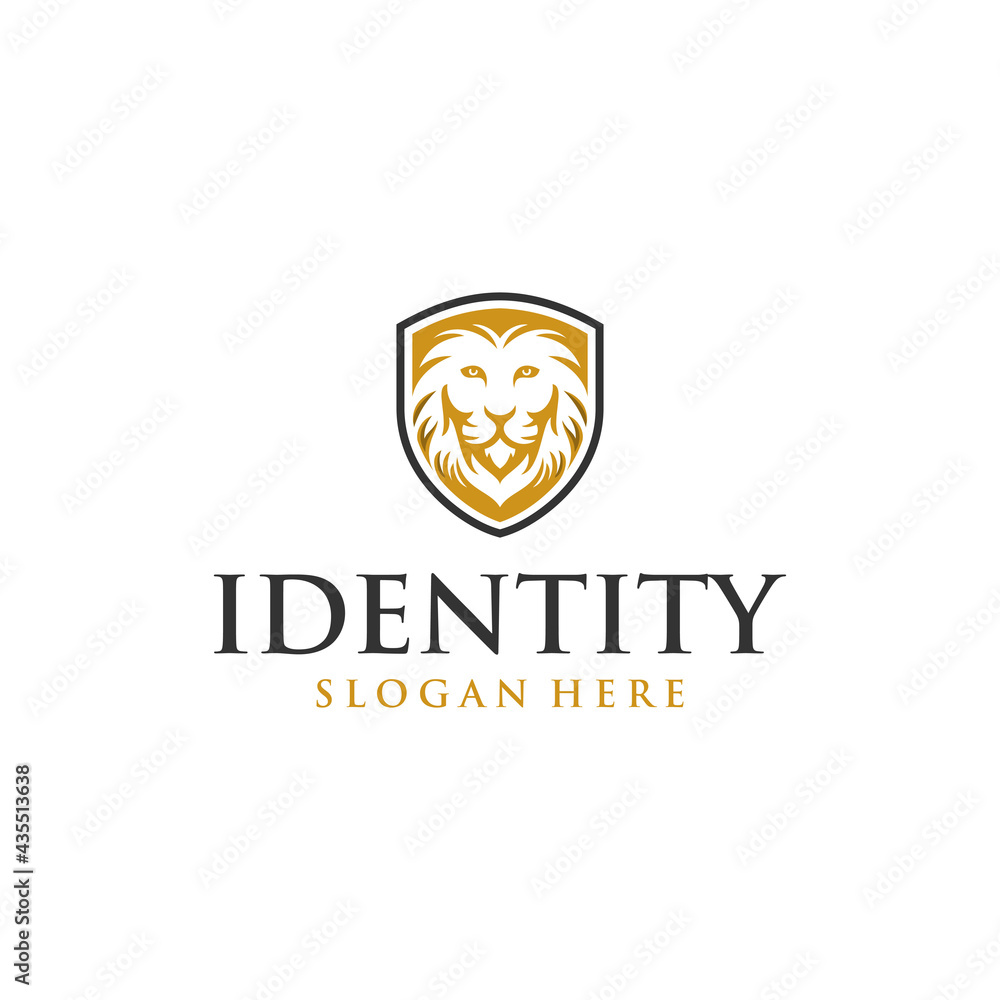 Lion Shield Vector Logo Design