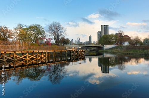 South Pond at Lincoln Park at sunset, Chicago Illinois. © jayyuan