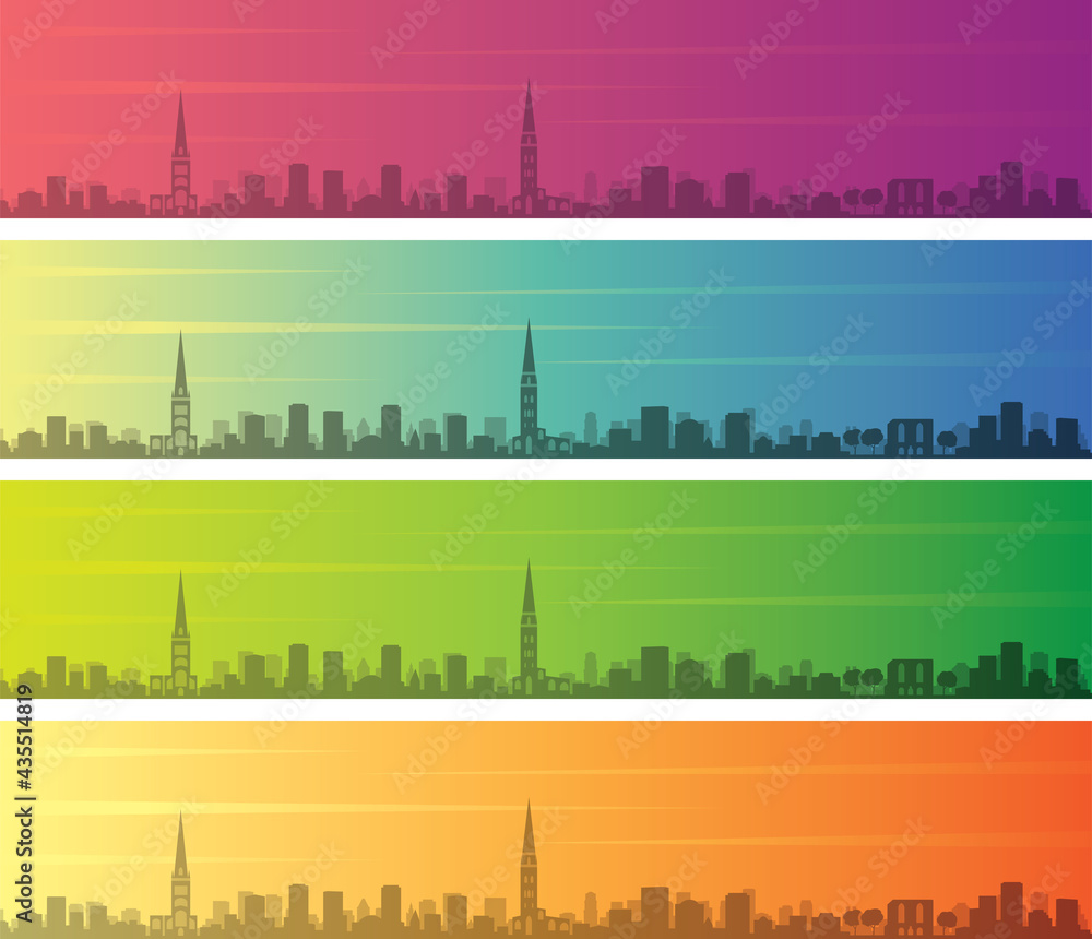 Coventry Multiple Color Gradient Skyline Banner