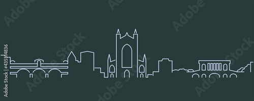 Bath Single Line Skyline Profile