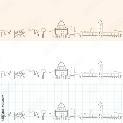 Oxford Hand Drawn Profile Skyline