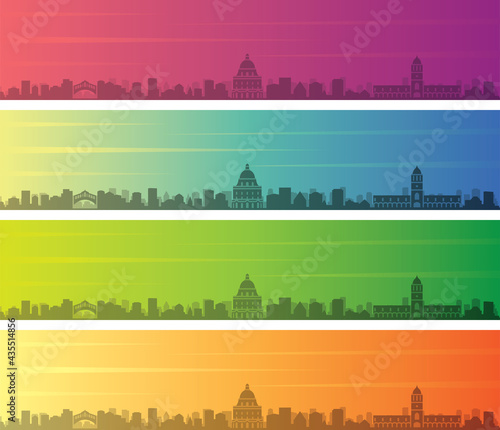 Oxford Multiple Color Gradient Skyline Banner