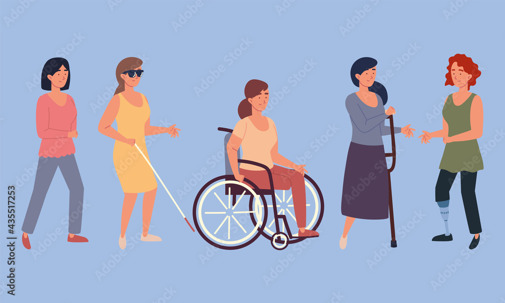 Obraz premium women disabled characters