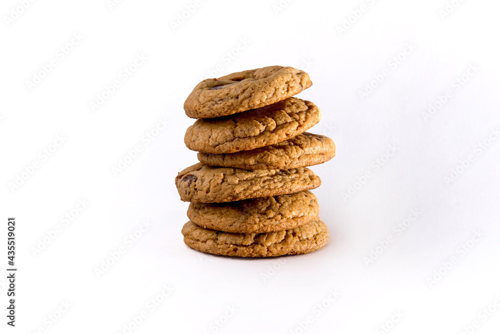 Chocolate cookies on white background. Chocolate cookies on white background.