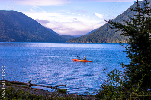 Orange Kayak Blue Water