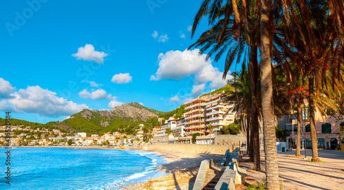 Beautiful harbour of Port de Soller, Majorca, Balearic Islands, Spain