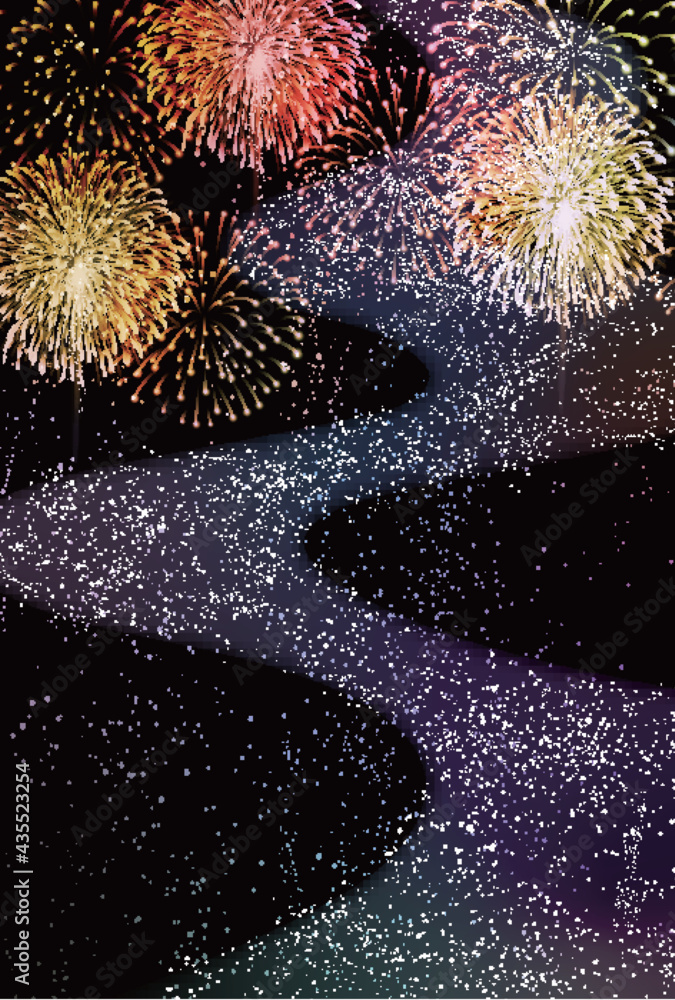 花火七夕天の川背景stock Vector Adobe Stock 花火七夕天の川背景stock Vector Adobe Stock