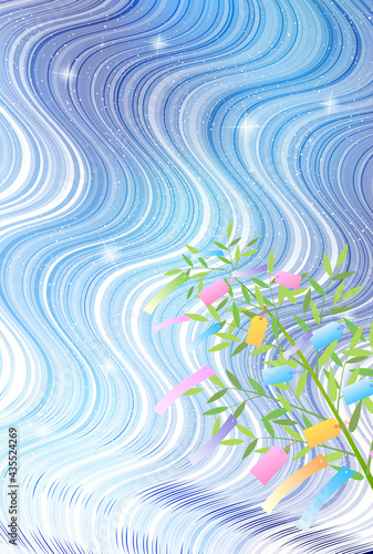 七夕　天の川　笹　背景