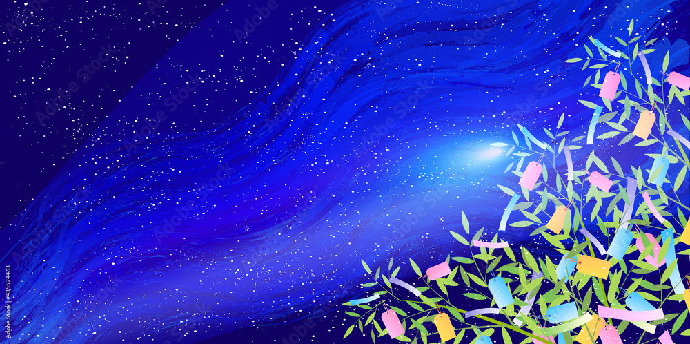 七夕 天の川 笹 背景 Stock Vector Adobe Stock